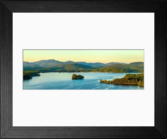 Framed Print : Aerial wide photograph of Lake Pleasant in the Adirondacks, Upstate New York, USA. July 7, 2022 Framed Print : Aerial wide photograph of Lake Pleasant in the Adirondacks, Upstate New York, USA. July 7, 2022