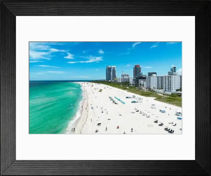 Framed Print : Aerial view of beautiful Miami Beach city Framed Print : Aerial view of beautiful Miami Beach city