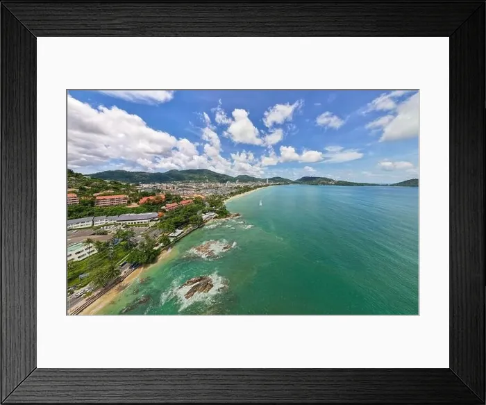 Framed Print : High angle view Beautiful Seashore in summer high season at Phuket island Thailand Framed Print : High angle view Beautiful Seashore in summer high season at Phuket island Thailand