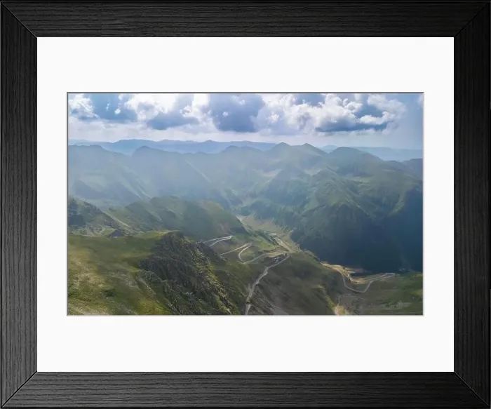 Framed Print : Fagaras Mountain, Romania, in summer, aerial view Framed Print : Fagaras Mountain, Romania, in summer, aerial view