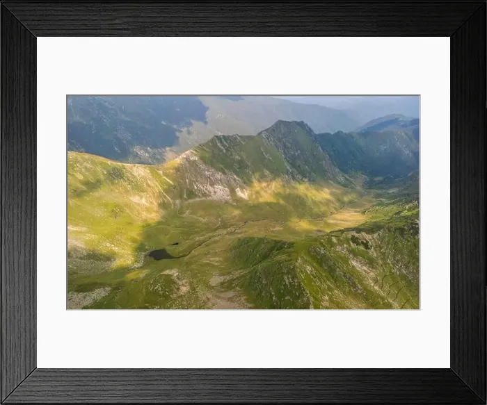 Framed Print : Fagaras Mountain, Romania, in summer, aerial view Framed Print : Fagaras Mountain, Romania, in summer, aerial view