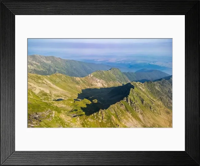 Framed Print : Fagaras Mountain, Romania, in summer, aerial view Framed Print : Fagaras Mountain, Romania, in summer, aerial view