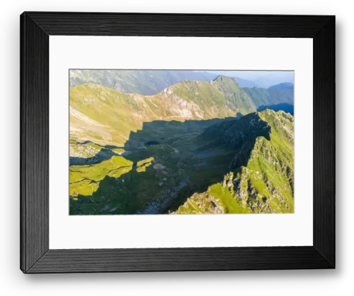 Framed Print : Fagaras Mountain, Romania, in summer, aerial view Framed Print : Fagaras Mountain, Romania, in summer, aerial view