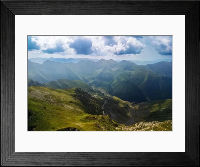 Framed Print : Fagaras Mountain, Romania, in summer, aerial view Framed Print : Fagaras Mountain, Romania, in summer, aerial view