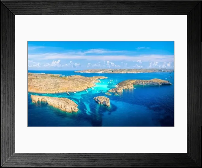 Framed Print : Aerial view of Comino Island, Malta Framed Print : Aerial view of Comino Island, Malta