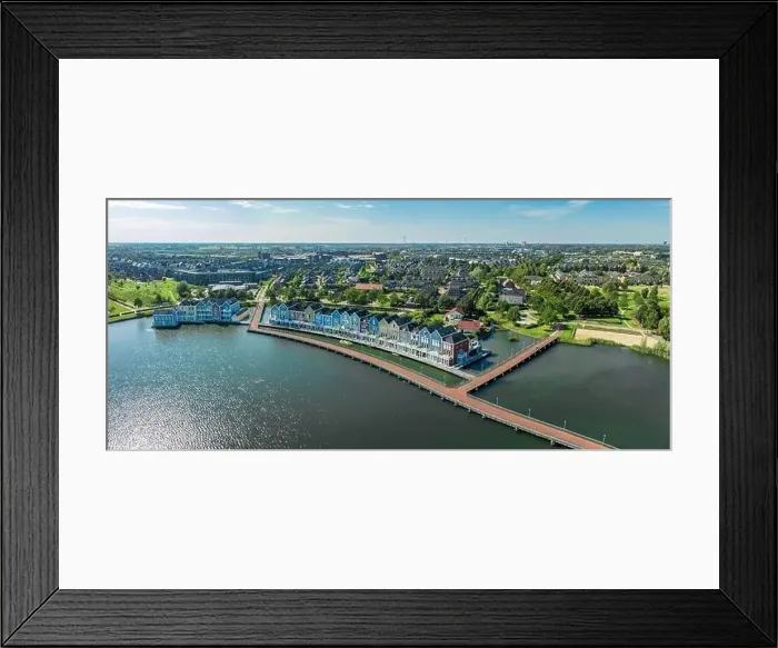 Framed Print : Aerial view of colorful rainbow houses in Houten, the Netherlands Framed Print : Aerial view of colorful rainbow houses in Houten, the Netherlands