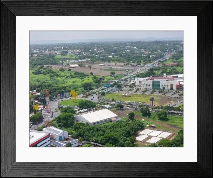 Framed Print : Managua, Nicaragua - August 16, 2024: Central america Managua city aerial drone view on bright sunny day Framed Print : Managua, Nicaragua - August 16, 2024: Central america Managua city aerial drone view on bright sunny day