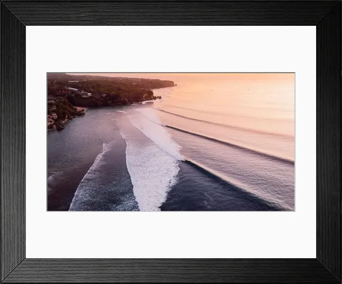 Framed Print : Aerial view of ocean coastline landscape with beautiful waves in the evening Framed Print : Aerial view of ocean coastline landscape with beautiful waves in the evening