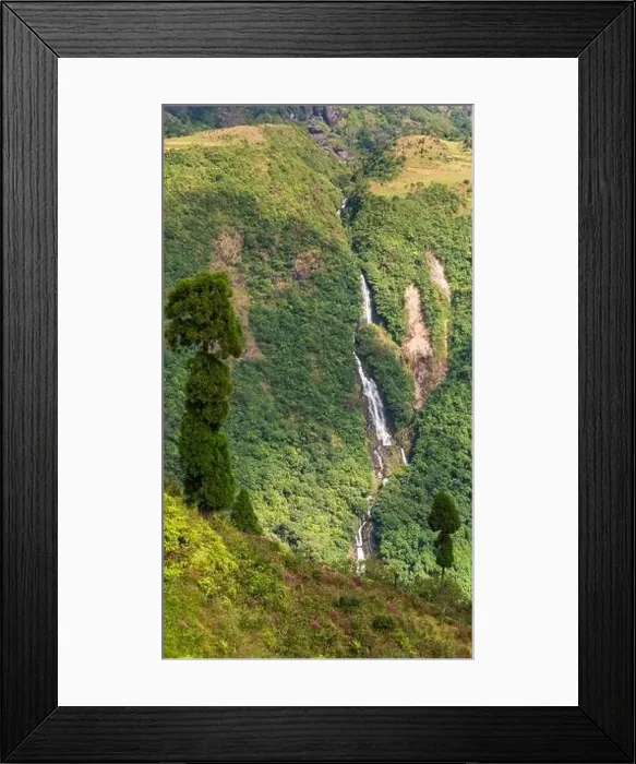 Framed Print : Wah Bnao waterfall is a beautiful and tiered waterfall at Meghalaya Framed Print : Wah Bnao waterfall is a beautiful and tiered waterfall at Meghalaya