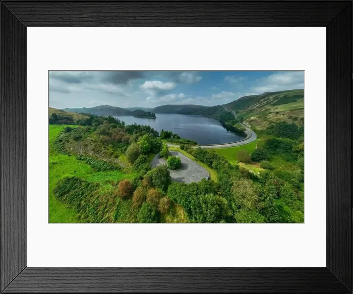 Framed Print : Aerial view of Bwlch-y-gle dam and Clywedog reservoir near Llanidloes, mid Wales UK Framed Print : Aerial view of Bwlch-y-gle dam and Clywedog reservoir near Llanidloes, mid Wales UK