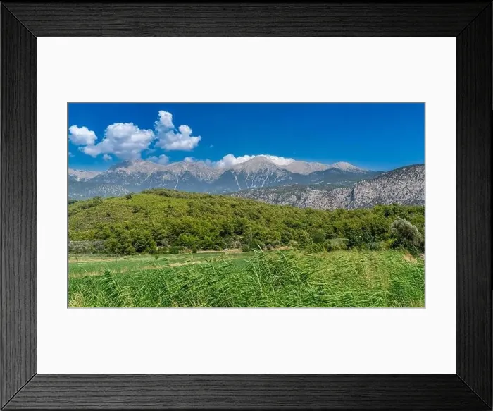 Framed Print : Panoramic view of the White Mountains (Ak daglar) between Fethiye and Kas in the Mediterranean region of Turkey Framed Print : Panoramic view of the White Mountains (Ak daglar) between Fethiye and Kas in the Mediterranean region of Turkey