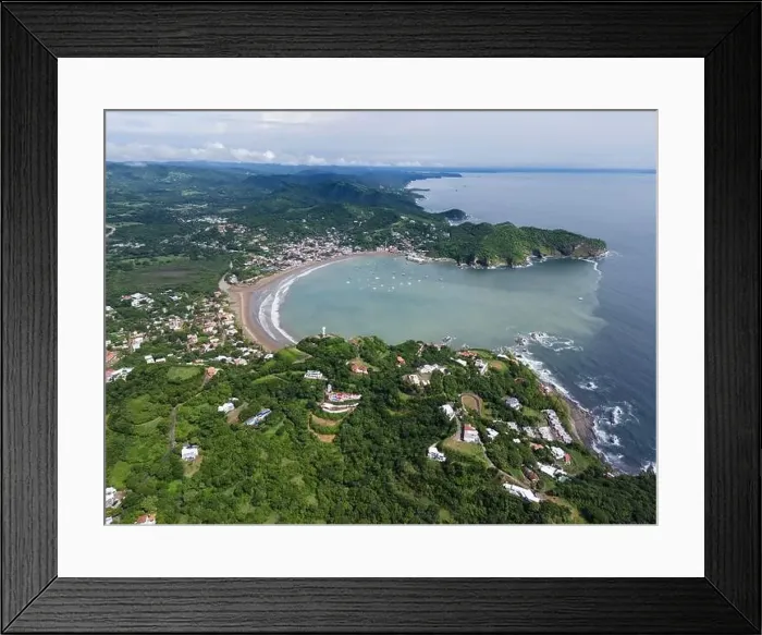 Framed Print : Green tropical landscape in Nicaragua San Juan del Sur aerial drone view Framed Print : Green tropical landscape in Nicaragua San Juan del Sur aerial drone view