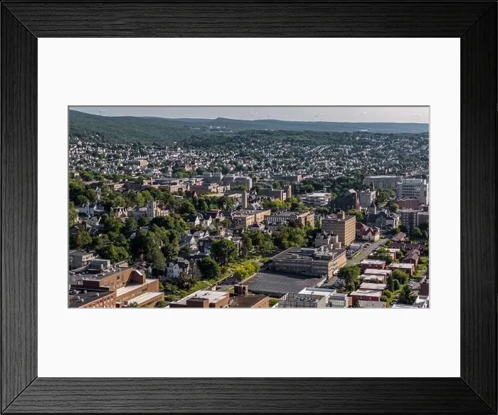 Framed Print : Late summer, early fall aerial, drone, photo of the Scranton Pennsylvania skyline. September 2024 Framed Print : Late summer, early fall aerial, drone, photo of the Scranton Pennsylvania skyline. September 2024