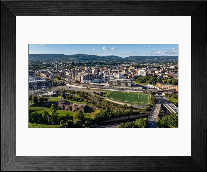Framed Print : Late summer, early fall aerial, drone, photo of the Scranton Pennsylvania skyline. September 2024 Framed Print : Late summer, early fall aerial, drone, photo of the Scranton Pennsylvania skyline. September 2024