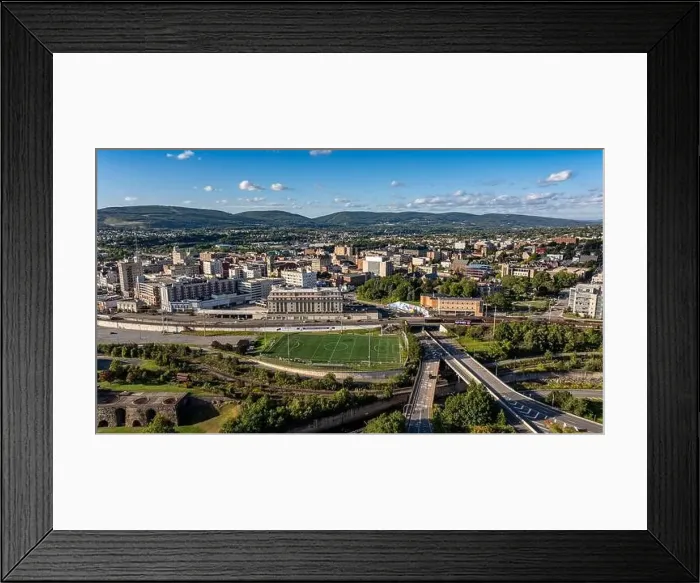 Framed Print : Late summer, early fall aerial, drone, photo of the Scranton Pennsylvania skyline. September 2024 Framed Print : Late summer, early fall aerial, drone, photo of the Scranton Pennsylvania skyline. September 2024