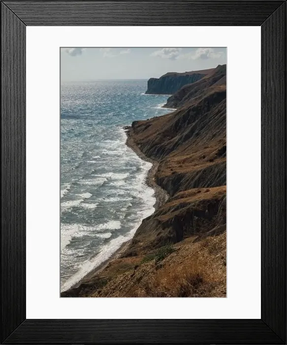 Framed Print : landscape from the top of the mountain view of the blue sky and mountains and the sea Framed Print : landscape from the top of the mountain view of the blue sky and mountains and the sea