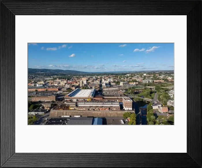 Framed Print : Late summer, early fall aerial, drone, photo of the Scranton Pennsylvania skyline. September 2024 Framed Print : Late summer, early fall aerial, drone, photo of the Scranton Pennsylvania skyline. September 2024