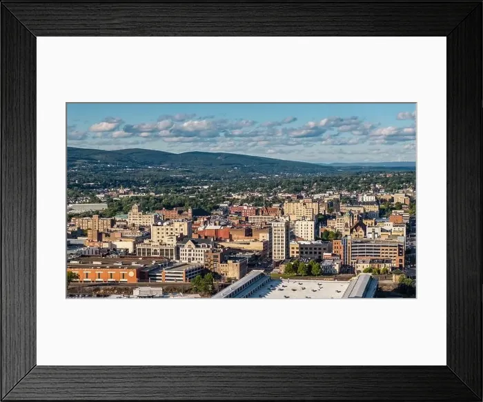 Framed Print : Late summer, early fall aerial, drone, photo of the Scranton Pennsylvania skyline. September 2024 Framed Print : Late summer, early fall aerial, drone, photo of the Scranton Pennsylvania skyline. September 2024