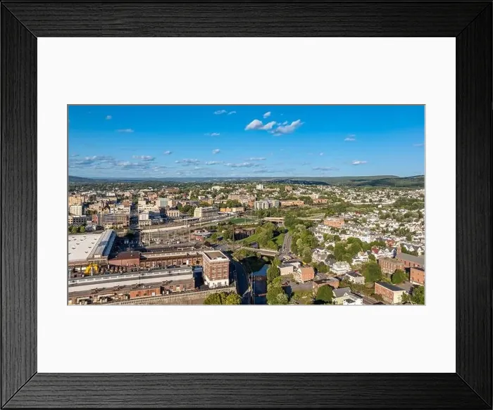 Framed Print : Late summer, early fall aerial, drone, photo of the Scranton Pennsylvania skyline. September 2024 Framed Print : Late summer, early fall aerial, drone, photo of the Scranton Pennsylvania skyline. September 2024