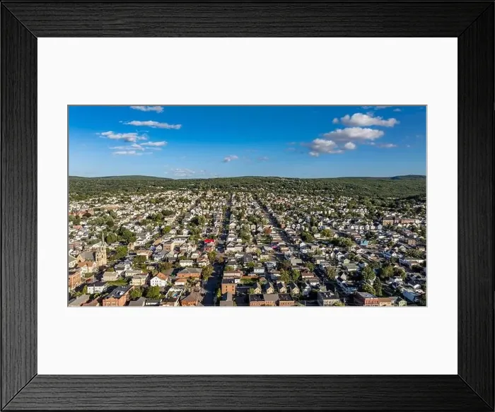 Framed Print : Late summer, early fall aerial, drone, photo of the Scranton Pennsylvania skyline. September 2024 Framed Print : Late summer, early fall aerial, drone, photo of the Scranton Pennsylvania skyline. September 2024