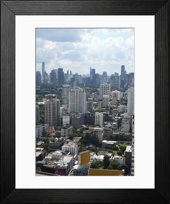 Framed Print : Aerial view of the capital of Thailand on a sunny day with clouds Framed Print : Aerial view of the capital of Thailand on a sunny day with clouds