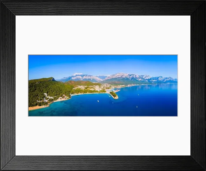 Framed Print : Kemer city beach aerial panoramic view. Kemer is a seaside resort town in Antalya Province in Turkey Framed Print : Kemer city beach aerial panoramic view. Kemer is a seaside resort town in Antalya Province in Turkey
