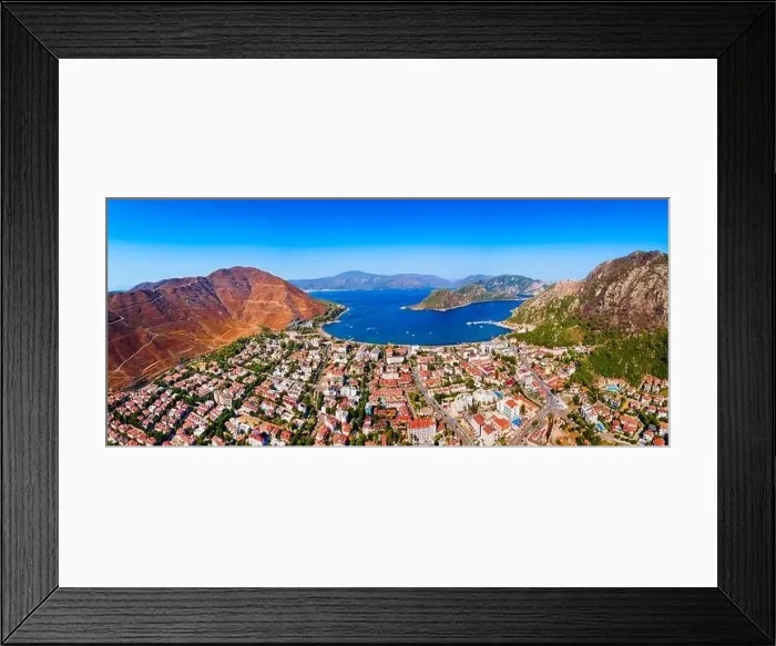 Framed Print : Icmeler city beach aerial panoramic view. Icmeler is a town near Marmaris city in Mugla Province, Turkey Framed Print : Icmeler city beach aerial panoramic view. Icmeler is a town near Marmaris city in Mugla Province, Turkey