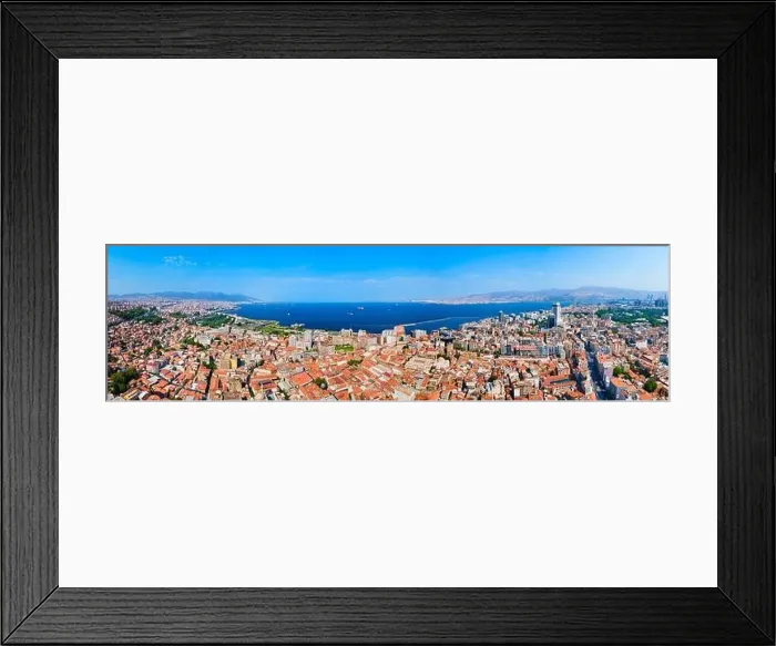Framed Print : Izmir city centre aerial panoramic view Framed Print : Izmir city centre aerial panoramic view