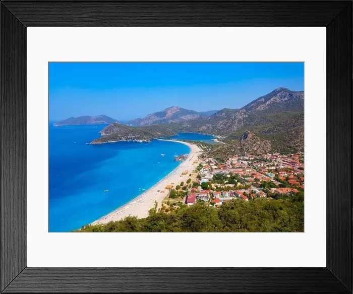 Framed Print : Oludeniz beach aerial panoramic view Framed Print : Oludeniz beach aerial panoramic view