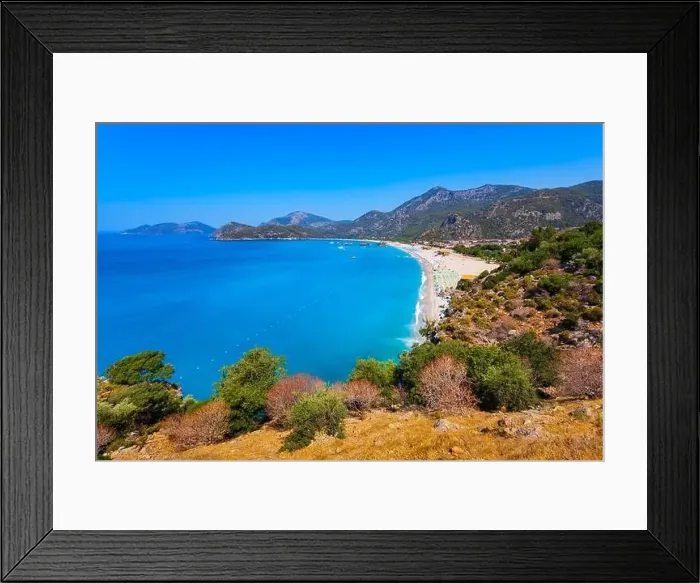 Framed Print : Oludeniz beach aerial panoramic view Framed Print : Oludeniz beach aerial panoramic view