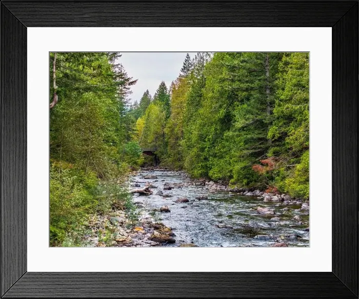 Framed Print : A view of the Snoqualmie River from a drone in North Bend, Washington Framed Print : A view of the Snoqualmie River from a drone in North Bend, Washington