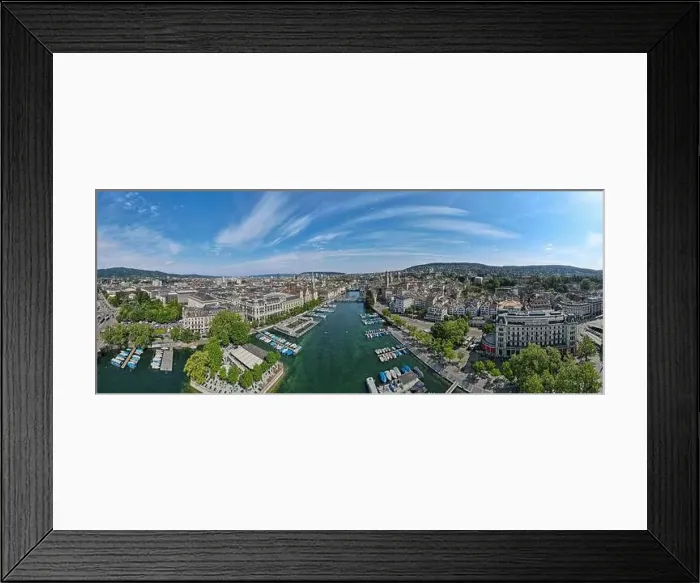 Framed Print : Zurich, Switzerland - 29 Oktober 2023: drone view at the center of Zurich on Switzerland Framed Print : Zurich, Switzerland - 29 Oktober 2023: drone view at the center of Zurich on Switzerland