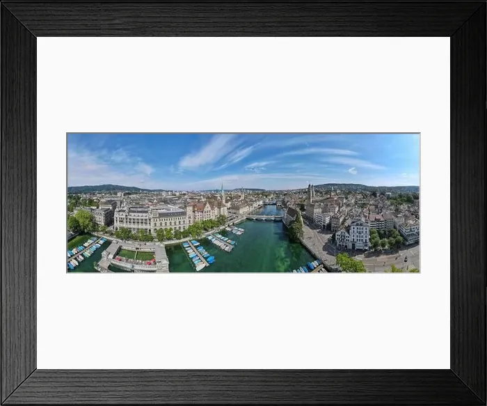 Framed Print : Zurich, Switzerland - 29 Oktober 2023: drone view at the center of Zurich on Switzerland Framed Print : Zurich, Switzerland - 29 Oktober 2023: drone view at the center of Zurich on Switzerland