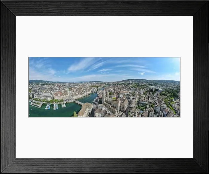 Framed Print : Zurich, Switzerland - 29 Oktober 2023: drone view at the center of Zurich on Switzerland Framed Print : Zurich, Switzerland - 29 Oktober 2023: drone view at the center of Zurich on Switzerland