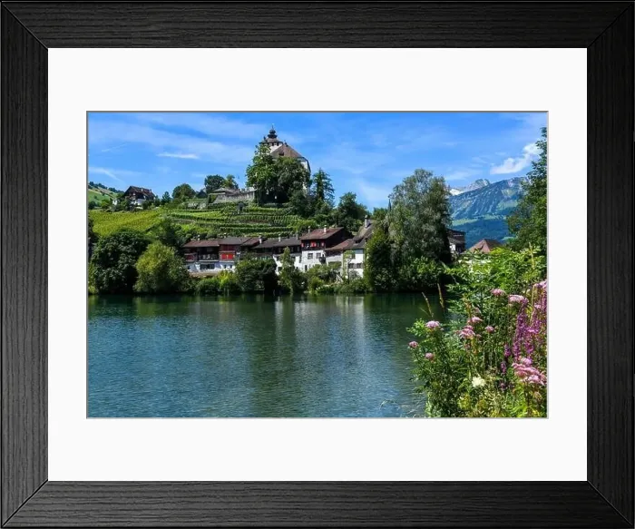 Framed Print : Werdenberg, Switzerland - 14 July 2024: view at the village of Werdenberg on Switzerland Framed Print : Werdenberg, Switzerland - 14 July 2024: view at the village of Werdenberg on Switzerland