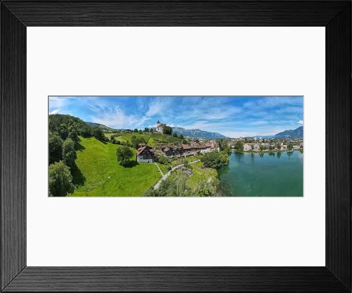 Framed Print : Werdenberg, Switzerland - 14 July 2024: drone view at the village of Werdenberg on Switzerland Framed Print : Werdenberg, Switzerland - 14 July 2024: drone view at the village of Werdenberg on Switzerland