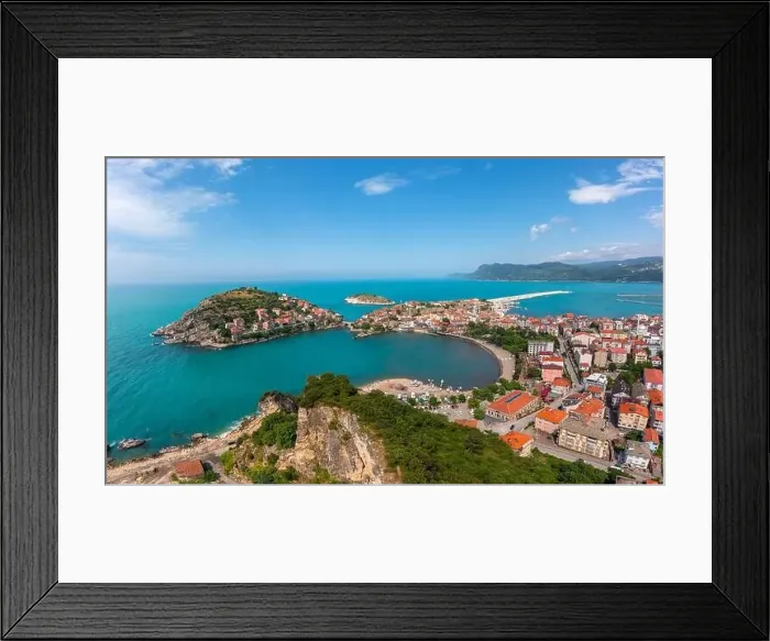 Framed Print : Beautiful cityscape on the mountains over Black-sea, Amasra. Amasra traditional Turkish architecture Framed Print : Beautiful cityscape on the mountains over Black-sea, Amasra. Amasra traditional Turkish architecture