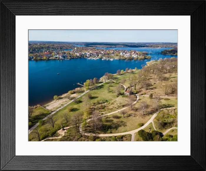 Framed Print : Beautiful aerial view of lake Tiefer See and Babelsberg Park in Potsdam Framed Print : Beautiful aerial view of lake Tiefer See and Babelsberg Park in Potsdam