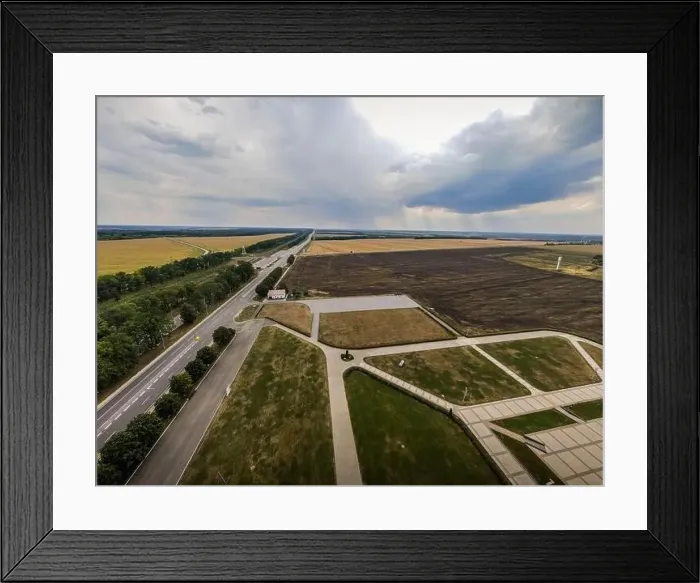 Framed Print : The straight road between the agricultural land in western Russia Framed Print : The straight road between the agricultural land in western Russia