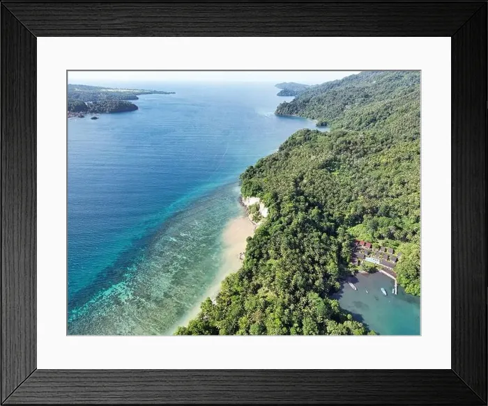 Framed Print : Indonesia Lembeh - Drone view to Lembeh Strait and Lembeh Island Framed Print : Indonesia Lembeh - Drone view to Lembeh Strait and Lembeh Island