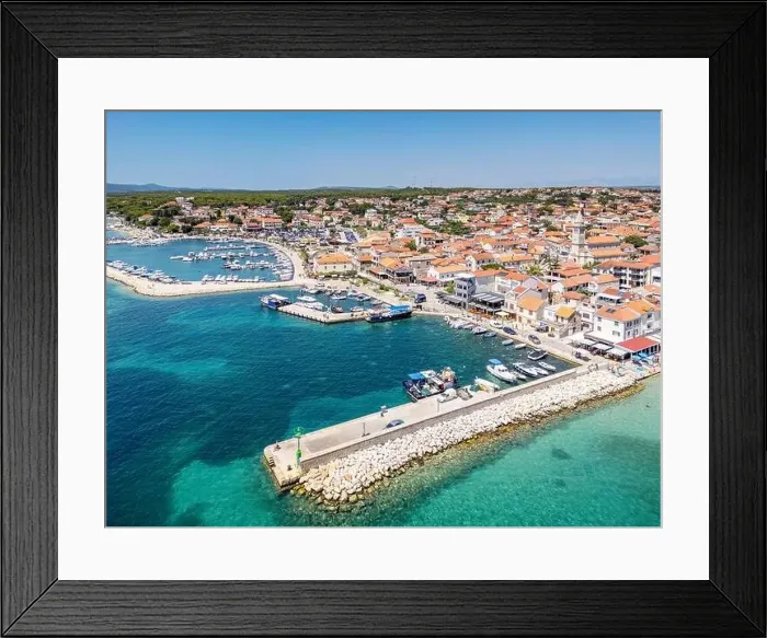 Framed Print : Pakostane, Croatia - July 27, 2024: Small Adriatic town of Pakostane Framed Print : Pakostane, Croatia - July 27, 2024: Small Adriatic town of Pakostane