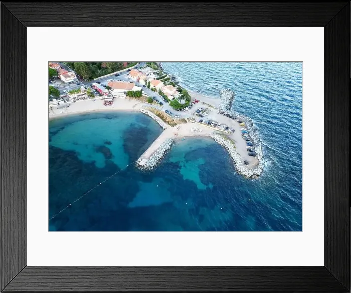 Framed Print : Aerial photo of Plage L'Arpillon at Sunset, Var, Provence-Alpes-Côte d'Azur, France Framed Print : Aerial photo of Plage L'Arpillon at Sunset, Var, Provence-Alpes-Côte d'Azur, France