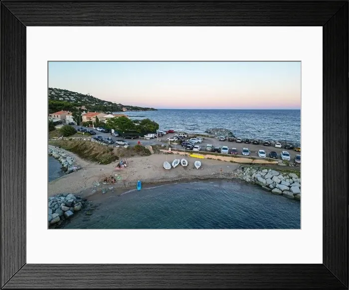 Framed Print : Aerial photo of Plage L'Arpillon at Sunset, Var, Provence-Alpes-Côte d'Azur, France Framed Print : Aerial photo of Plage L'Arpillon at Sunset, Var, Provence-Alpes-Côte d'Azur, France