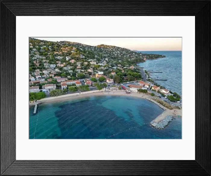 Framed Print : Aerial photo of Plage L'Arpillon at Sunset, Var, Provence-Alpes-Côte d'Azur, France Framed Print : Aerial photo of Plage L'Arpillon at Sunset, Var, Provence-Alpes-Côte d'Azur, France