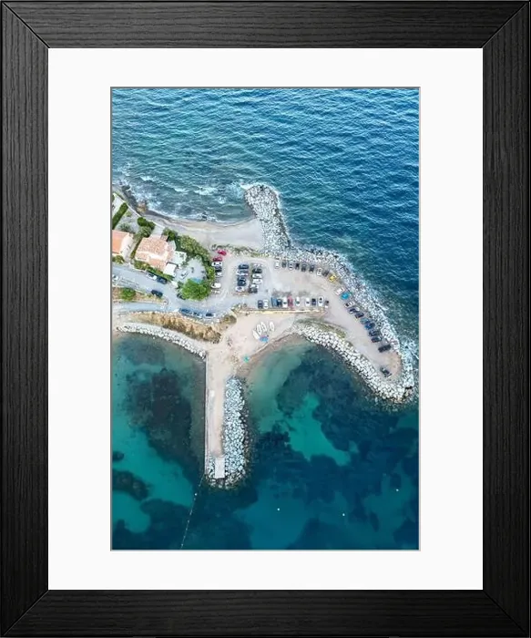 Framed Print : Drone Photo of Plage D'Arpillon in Les Issmbres, Var, Provence-Alpes-Côte d'Azur, France Framed Print : Drone Photo of Plage D'Arpillon in Les Issmbres, Var, Provence-Alpes-Côte d'Azur, France