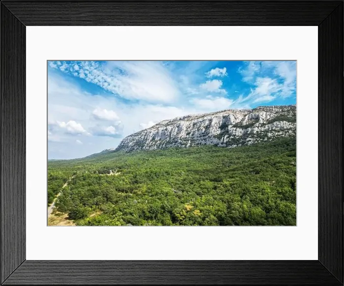 Framed Print : Limestone cliffs in The Sainte-Baume Natural Regional Park, in the Var Region of France Framed Print : Limestone cliffs in The Sainte-Baume Natural Regional Park, in the Var Region of France