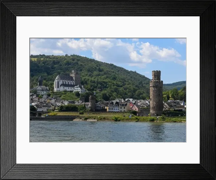 Framed Print : Oberwesel, Germany - 20 July 2024: drone view at the village of Oberwesel on Germany Framed Print : Oberwesel, Germany - 20 July 2024: drone view at the village of Oberwesel on Germany