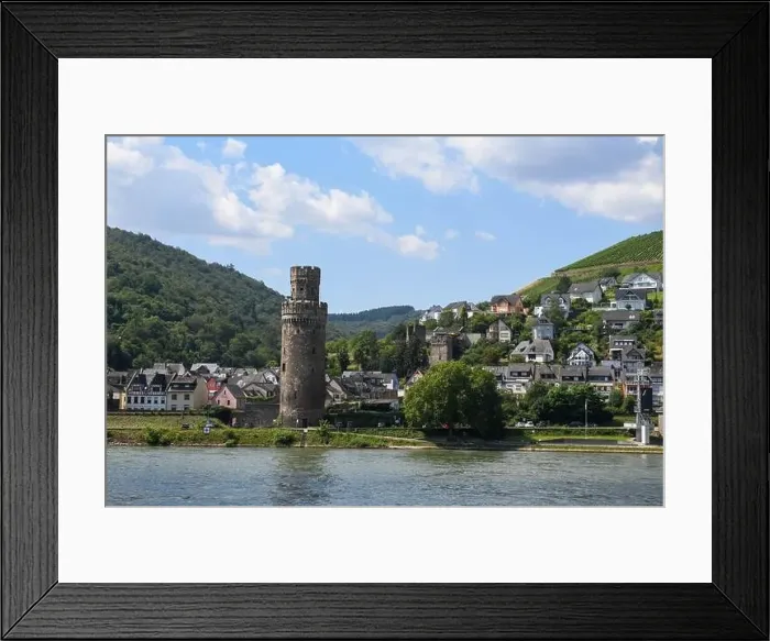 Framed Print : Oberwesel, Germany - 20 July 2024: drone view at the village of Oberwesel on Germany Framed Print : Oberwesel, Germany - 20 July 2024: drone view at the village of Oberwesel on Germany