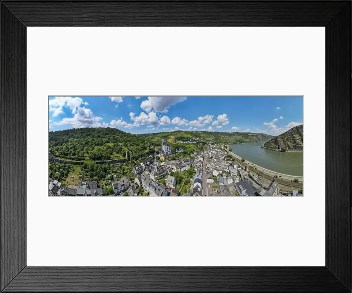 Framed Print : Oberwesel, Germany - 20 July 2024: drone view at the village of Oberwesel on Germany Framed Print : Oberwesel, Germany - 20 July 2024: drone view at the village of Oberwesel on Germany