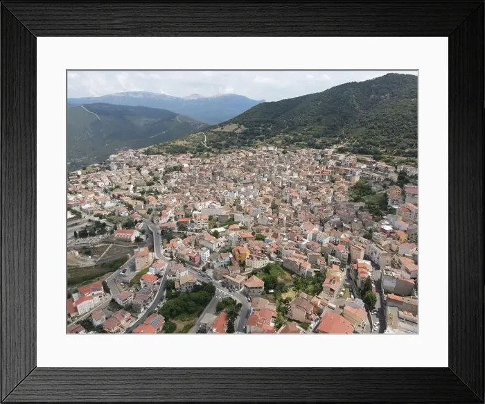 Framed Print : Aerial view of Orgosolo, Sardegna, Italy Framed Print : Aerial view of Orgosolo, Sardegna, Italy